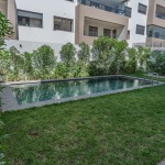 Location – Rez-de-jardin meublé avec piscine privative à Opale Square, Dar Bouazza